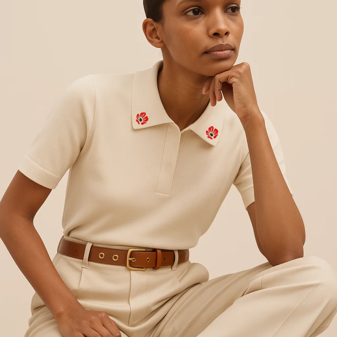 Penny Polo in Sand Trap White